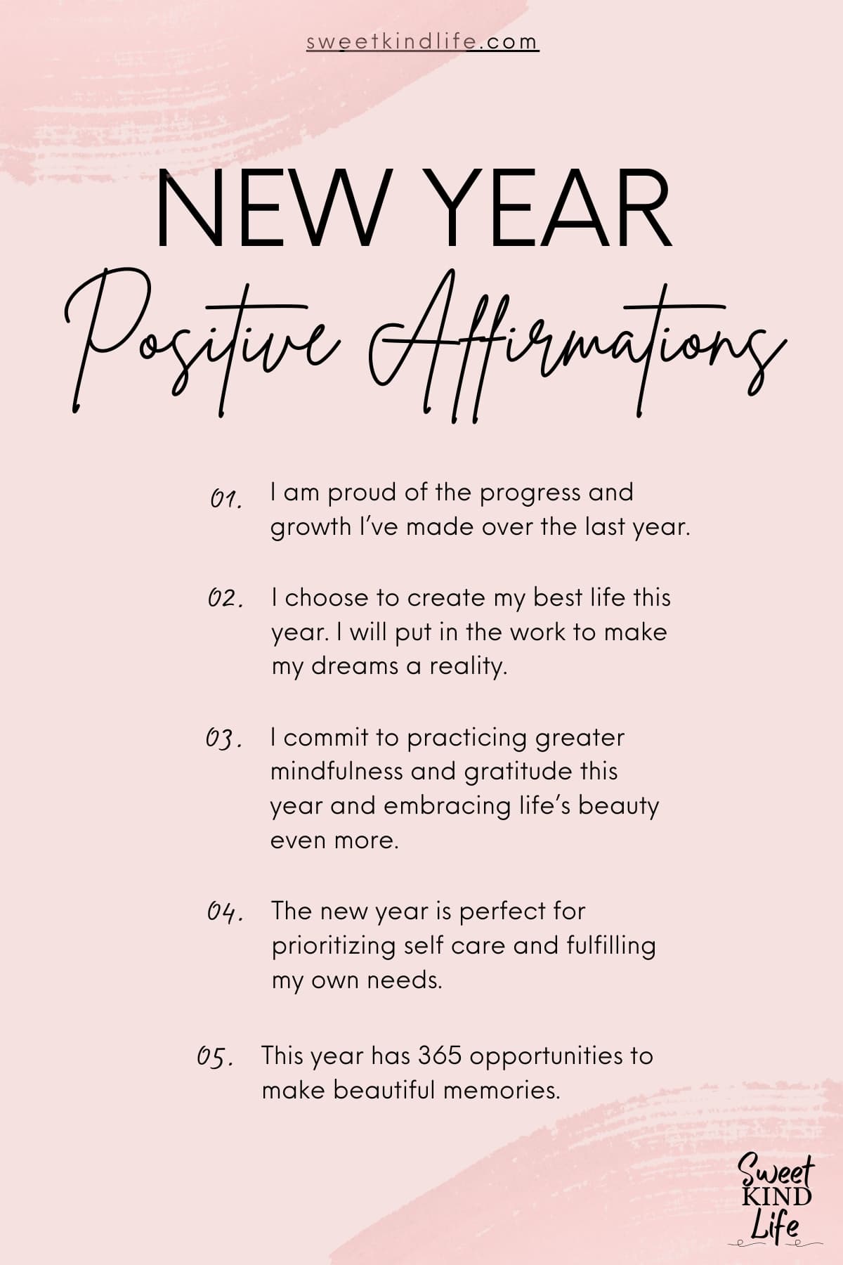 new year positive affirmations list