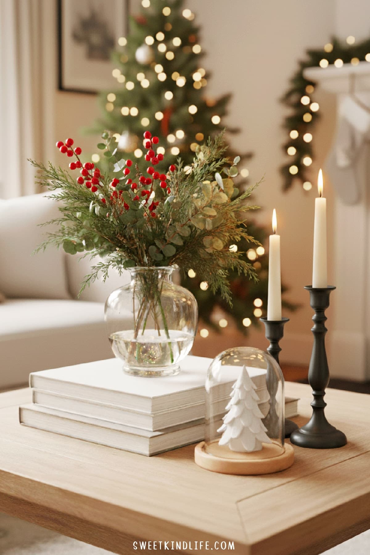simple christmas coffee table decor ideas for styling