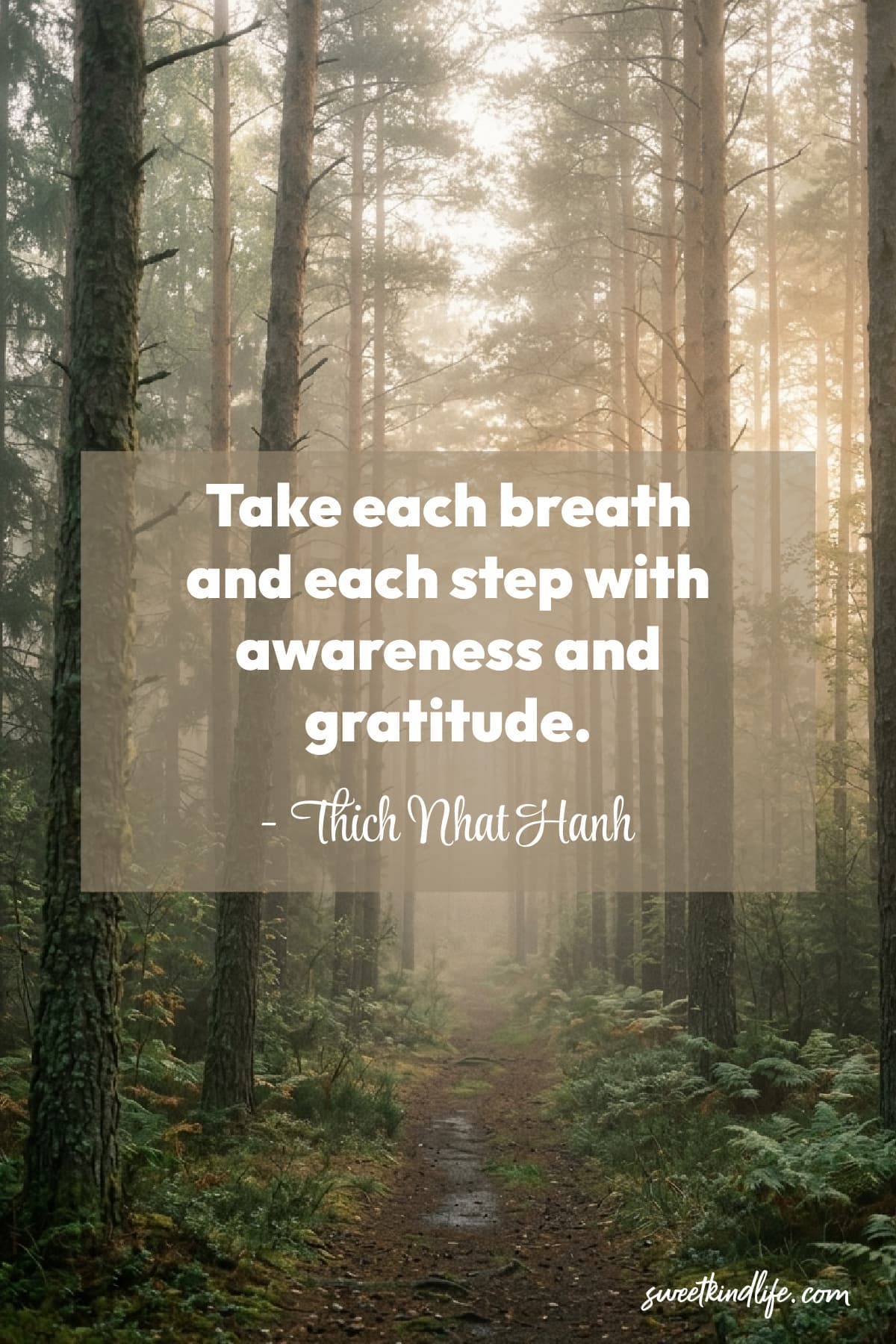 Thich Nhat Hanh Quotes on Gratitude: each breath and each step...
