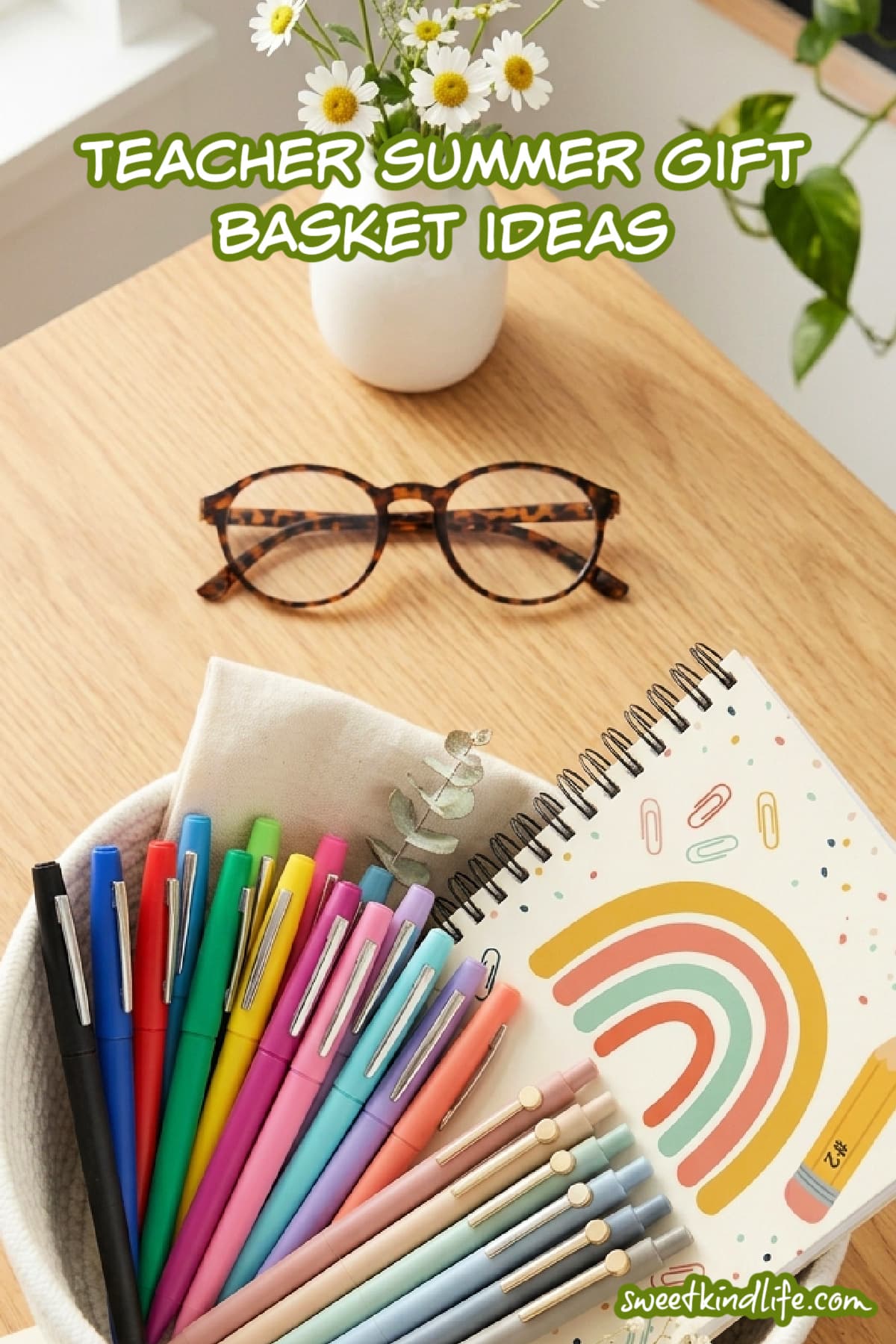 Stationery Summer Gift Basket for Teachers
