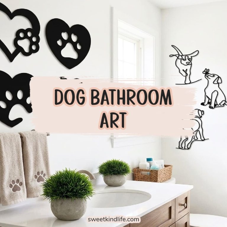 Dog bathroom art featured