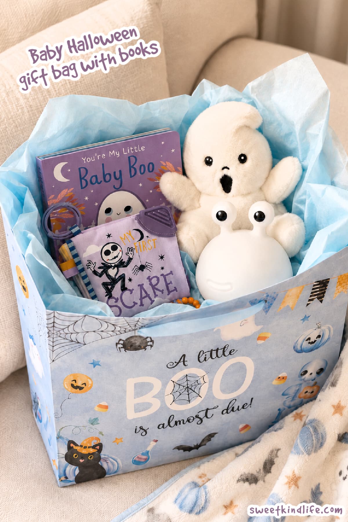 Baby Halloween Gift Bag with Books, Plushie and Night Light