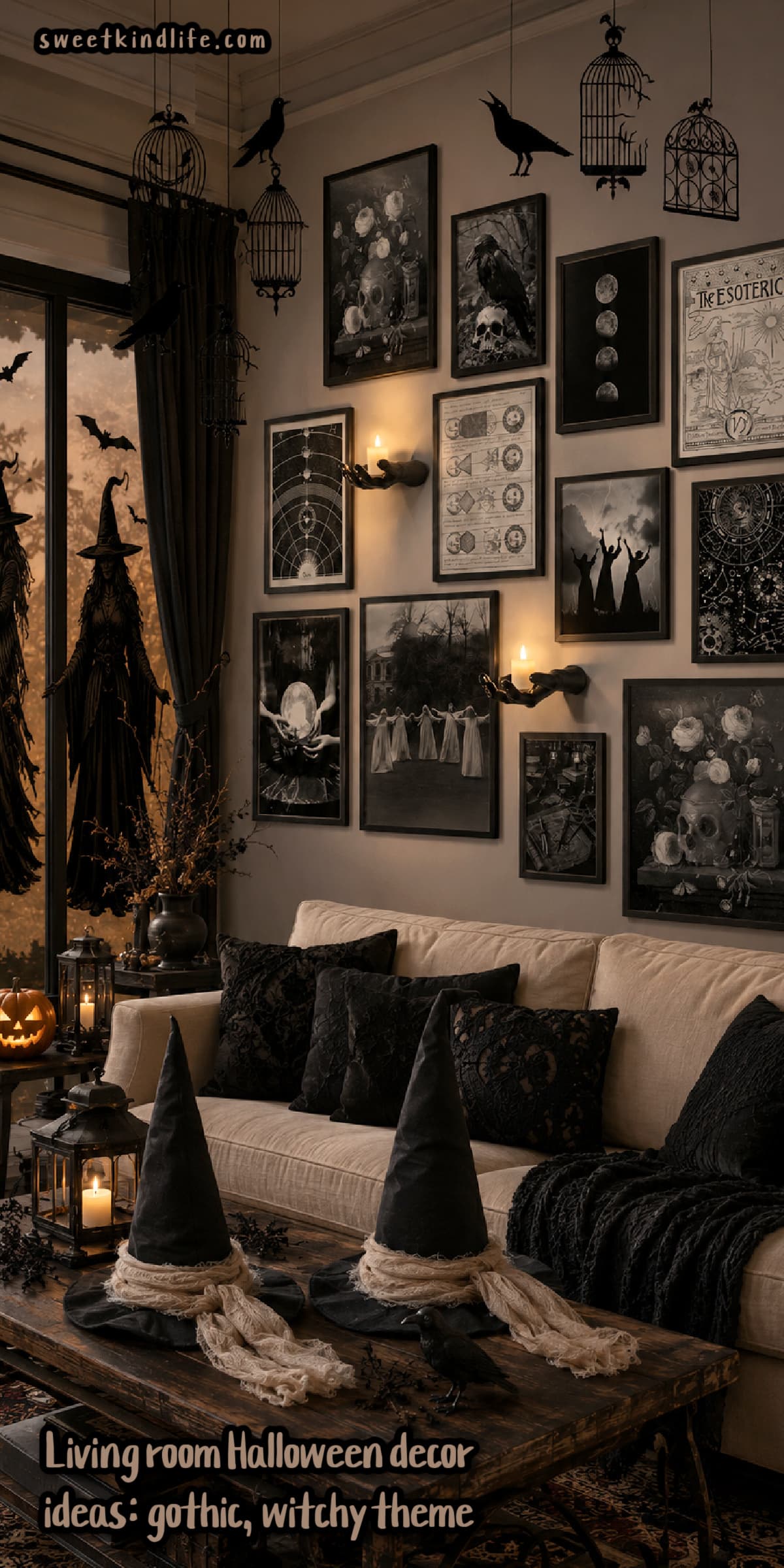 Living Room Halloween Decor Ideas: Gothic, Witch Theme