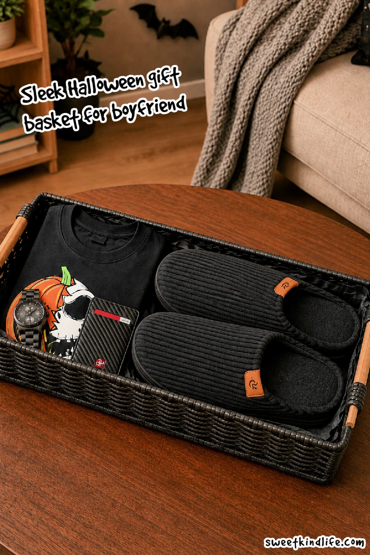 Sleek Halloween Gift Basket for Boyfriend