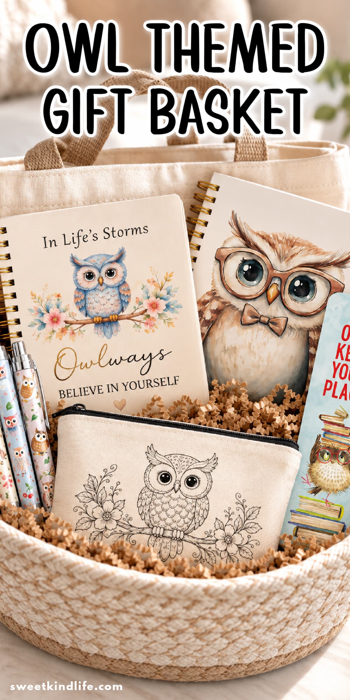 Owl themed gift basket: cute owl gifts
